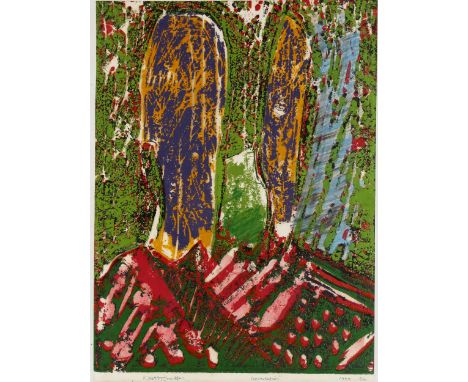 Keith Gretton (born 1934), print, conversation, signed in pen, 1995, no. 2/4, image 47cm x 35cm, framedSlight discolouration 