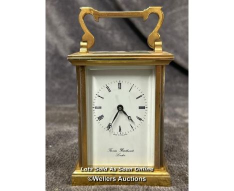 A small Thomas Braithwaite brass carriage clock, 11cm high / AN35 