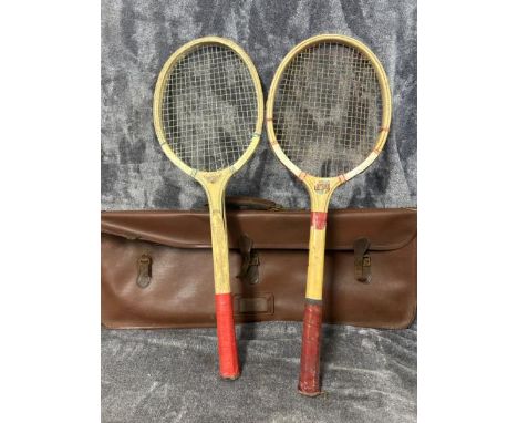 Two vintage Tennis rackets with case / AN35 