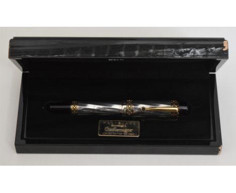 Montblanc, Patron of the Arts Series, Karl der Grosse, a limited edition fountain pen, no.1001/4810, issued in 2000, the silv