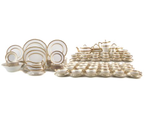 Royal Doulton Balmoral dinner service, to include three sets of twelve plates in graduated sizes, twelve dessert bowls, large