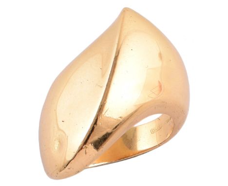 Nanna Ditzel for Georg Jensen 18ct gold designer ring, hallmarked 18ct gold, 1979, '1091 DENMARK ND' and Georg Jensen oval do