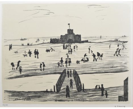 Laurence Stephen Lowry R.A. (British, 1887-1976), "Castle by the Sea", signed and numbered 37/75 in pencil in the margin, pub