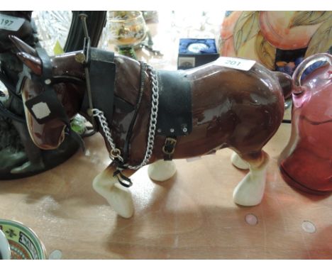 A vintage ceramic shire horse figure 