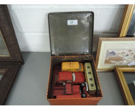 A selection of vintage die cast model cars and vehicles Dinky Corgi etc
