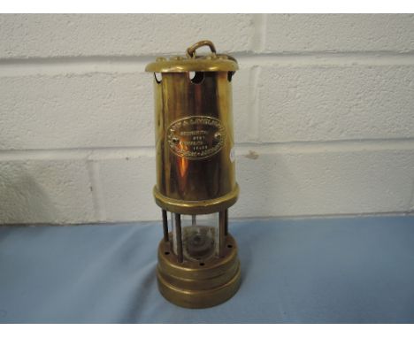 A vintage brass miners mining lamp Hockley Lamp & Limelight Company Colliery No. 8721 Serial no. 12493