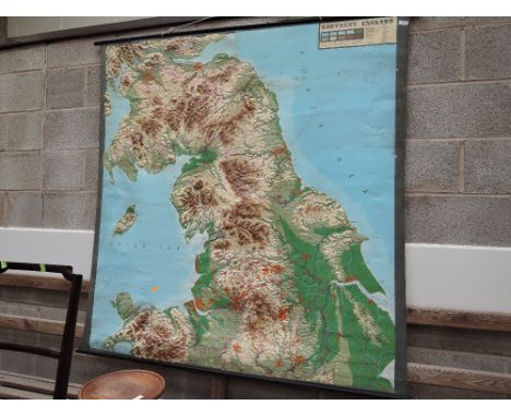 A large rubberised scale relief map of Northern England previously used for military training