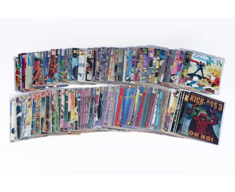 Comics by Atlas, Comico, PC, Thirst, Charlton, Hero Graphics, Fleetway/Quality and other publishers, titles include: Elric, T