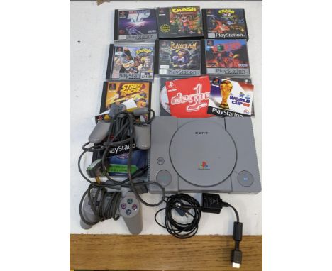 A Playstation 1 console with games and controllersLocation:1.4If there is no condition report shown, please request
