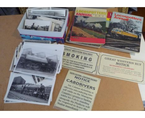 Railwayana collectables  to include over 250 photographs of different company Locomotives-stations-rolling stock-vintage trai