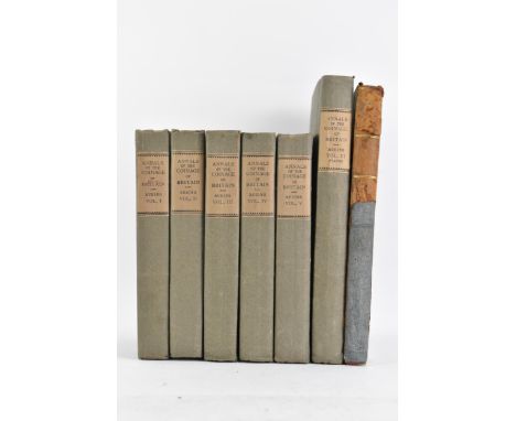 Six volumes of 'Annals of the Coinage of Britain and its Dependencies' by Rev Rogers Ruding, each a second edition, 1819, tog