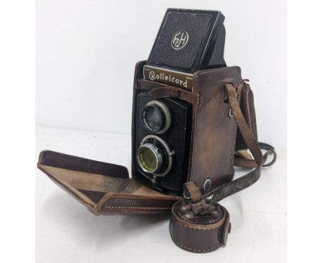 A Rolleicord camera with a Carl Zeiss Jena lens and with a brown leather case Location:If there is no condition report shown,