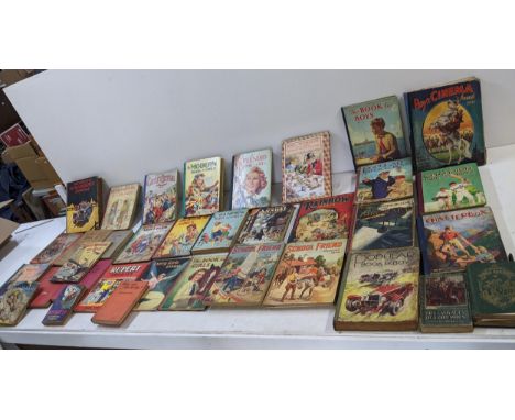 A collection of vintage children's books, mostly boys and girls annuals from the 1930s and 1940s to include 'Girls Crystal An