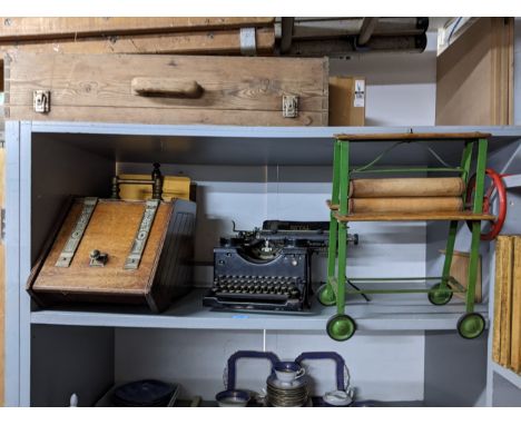 Collectables to include a Royal typewriter, a coal purdonium, a child's Tri-ang mangle, ceramics, Wedgwood and other itemsLoc