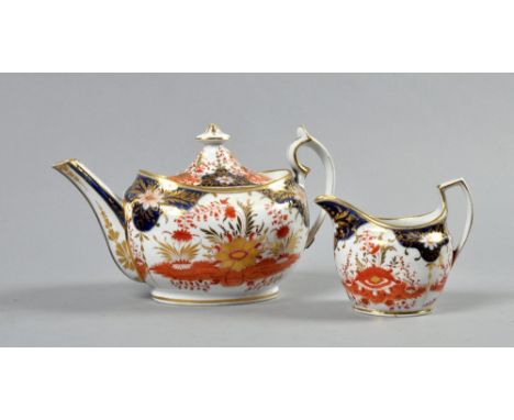 A 19c Chamberlains Worcester teaset, pattern number 544, consisting of a teapot, cover and stand, milk jug, sucrier and cover