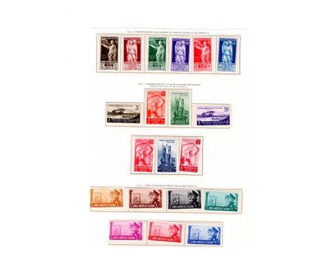 Italian East Africa  1938 Augustus SG36-41; 1940 Naples SG44-50; 1941 Axis SG55-61 all mint  light single hinge cat £32+    