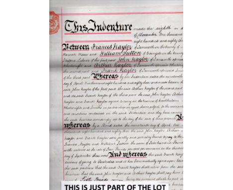Indenture dated 1883. To dissolve a 4-way business partnership of Coachbuilders, Wheelwrights & Smiths from Tamworth held bet
