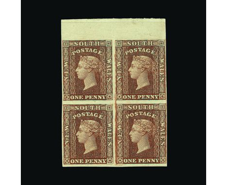Australia - States - New South Wales : (SG 107) 1856-60 Imperforate Diadem Plate Proof in chocolate on unwatermarked paper to