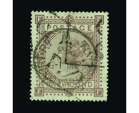 Great Britain - QV (surface printed) : (SG 136) 1867-83 wmk Anchor £1 brown-lilac, FF, pressed out horizontal crease at botto