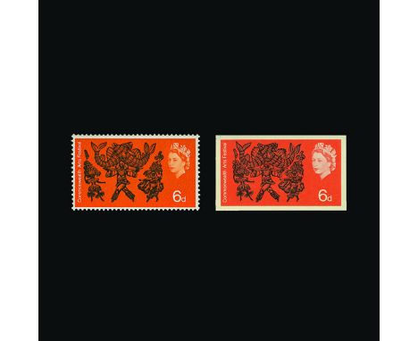 Great Britain - QEII (pre-decimal) : (SG 669) 1965 Commonwealth Arts Festival 6d black and orange, a very rare ESSAY IMPERFOR