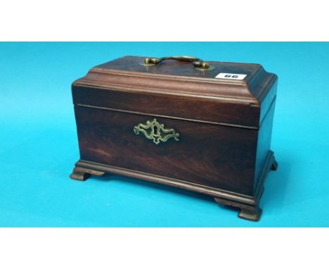 A Georgian mahogany tea caddy 