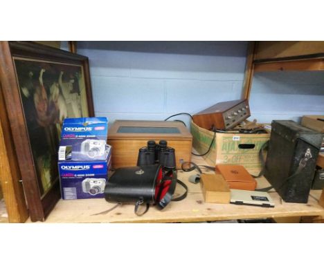 Garrard record player and Zenith binoculars etc.