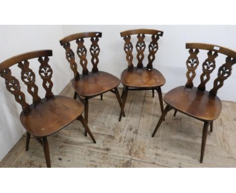 Set of four Ercol dining chairs 