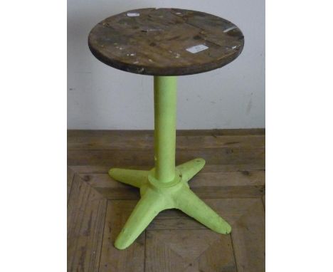 Vintage metal based circular top sewing machine type stool 
