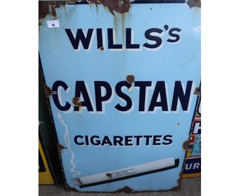 Enamel advertising sign for Wills Capstan cigarettes (60.5cm x 91.5cm) 