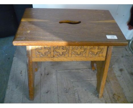 Craftsman made oak rectangular stool 