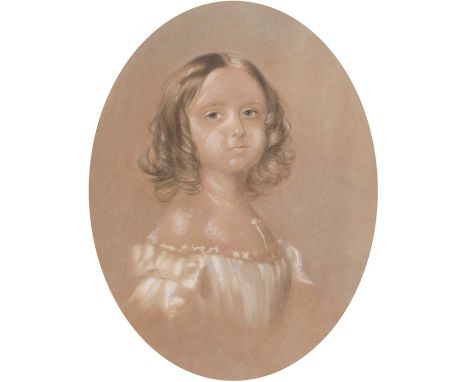 Charles Allen Duvall (1808-1872) Portrait of Annie Freeland, bust length, in a white dressSigned and dated 1857, together wit