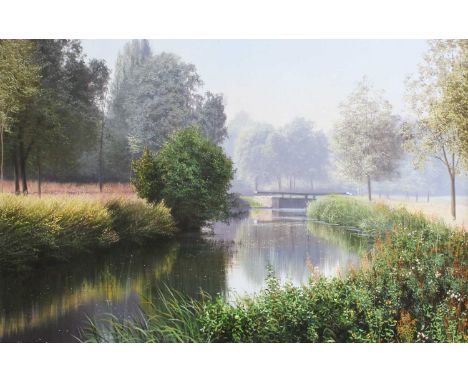 Michael James Smith (b.1976)"River Chelmer, Little Baddow, Essex"Signed, oil on canvas, 50cm by 75cmIn good and original cond