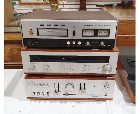 Vintage Wharfedale 20D cassette unit&nbsp;with teak casing, serial no.37198, a vintage Realistic GR-882 8-track stereo record