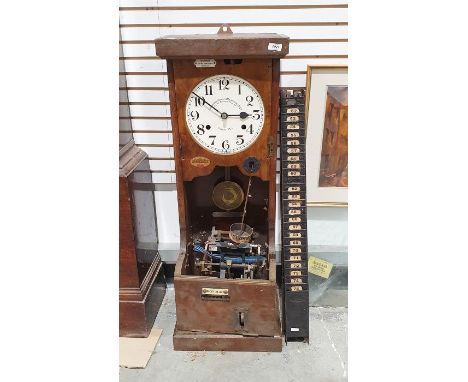 Time Recorder Supply and Maintenance Co. Ltd. clocking-on clock with two numbered card holders (in need of restoration)