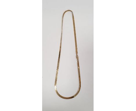 9ct gold flat chain-link necklace, 6.5g approx.&nbsp;Condition Reportsome light surface marks, what appear to be some small k