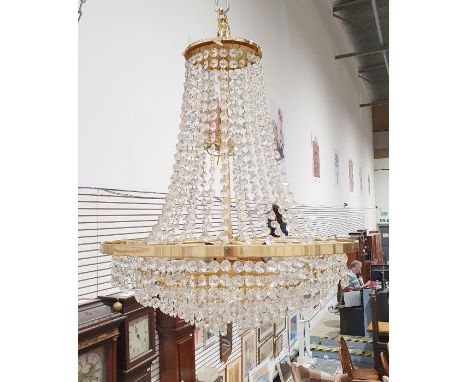 Six light electrolier with glass drop shade