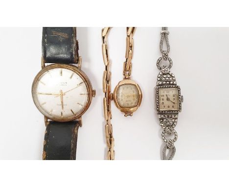 A 9ct gold Rotary wristwatch on chain (clasp broken), an Ormo ladies wristwatch and a gentleman's Summit wristwatch inscribed