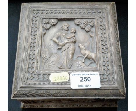 An Eastern carved wooden trinket box