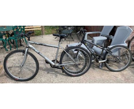 Raleigh awesome girls bicycle with sprung forks along with Trax tri gents silver rigid bicycle