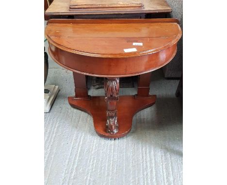 Victorian mahogany demi lune console table