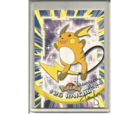 Veronica Taylor signed Pokemon trading card. American voice actress known for her dubbing work in English-language adaptation