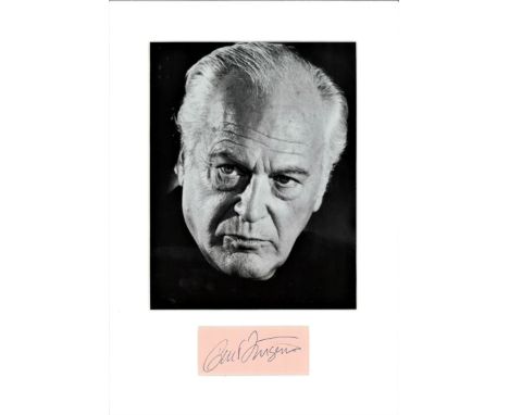 Curd Jurgens signature piece below b/w photo. German-Austrian stage and film actor. He was usually billed in English-speaking