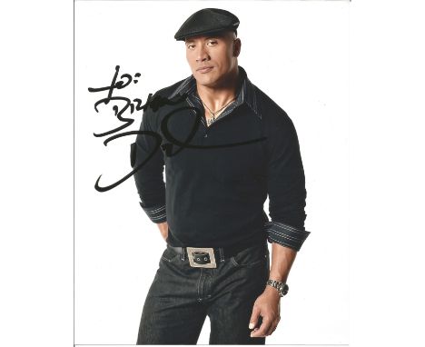 Dwayne The Rock Johnson 10x8 signed colour photo. American actor, producer, and semi-retired professional wrestler. Johnson w