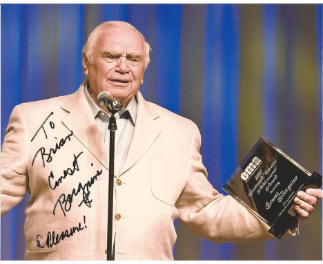Ernest Borgnine 10x8 signed colour photo. American actor whose career spanned over six decades. He was noted for his gruff bu