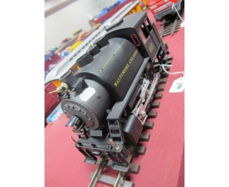 A Piko 'G' Gauge Ref 38201 0-6-0 Saddle Tank Steam Locomotive, Baltimore and Ohio black, R/No. 95, unboxed, used, good but mi