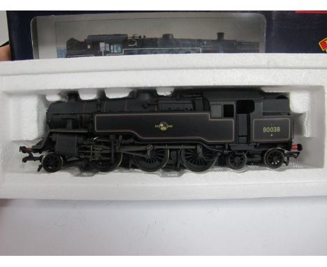 A Bachmann 'OO' Gauge/4mm Reg 32-356 Standard Class 4MT Tank System Locomotive, BR Black R/No. 80038, weathered, very good, b