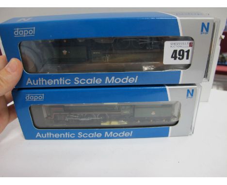 Two Dapol 'N' Gauge Cased 4-6-2 "Britannia" Steam Locomotives, Ref No. ND095B "Oliver Cromwell", BR green R.No. 70013. Plus R