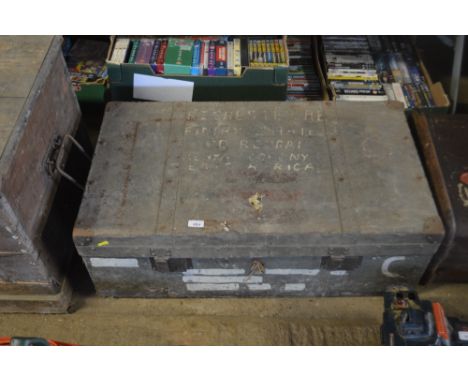 A metal bound trunk