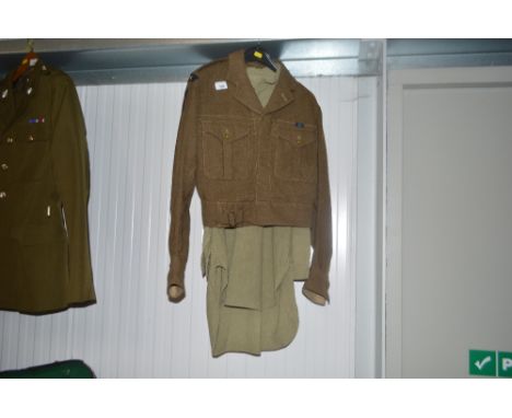 An East Anglia Regiment battle dress blouse and shirt