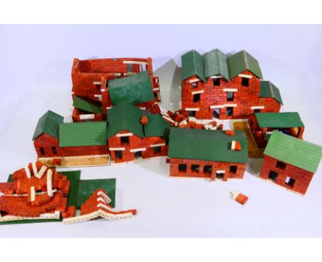 MiniBrix - O Gauge - A collection of 8 Buildings, 1:43 scale terracotta and rubber based bricks forming the buildings, ideal 